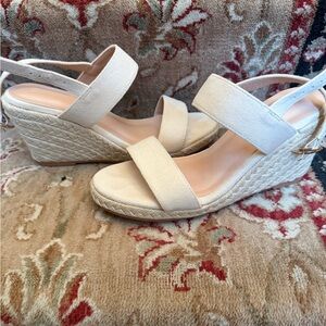 Elegant Cream Wedge Sandals